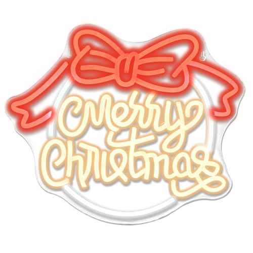 Letrero de neón NYXEN, Merry Christmas letrero de neón LED para decoración de pared, regulable, alimentado por USB para regalo, fiesta, habitación, bar