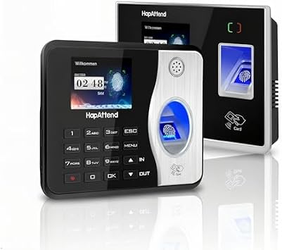 Time Clocks for Employees Small Business Automatic Calculate Hours, H3&H2 No Monthly Fees Fingerprint Time Clock, Standalone Biometric Clock in Machine for Employees with 5 RFID Cards