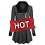 VALOLIA Women's Casual Swing Sweatshirt - Long Sleeve Zipper Lapel Pullover Tunic, Wine Red, Medium