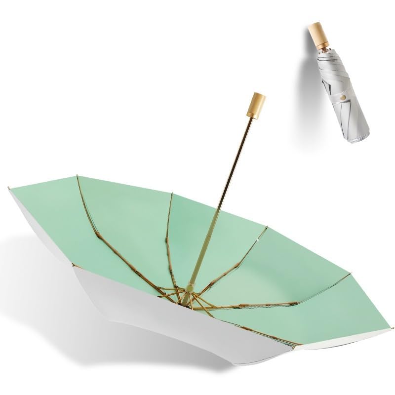 Parapluie compact haut de gamme en bois massif pour la pluie et le voyage