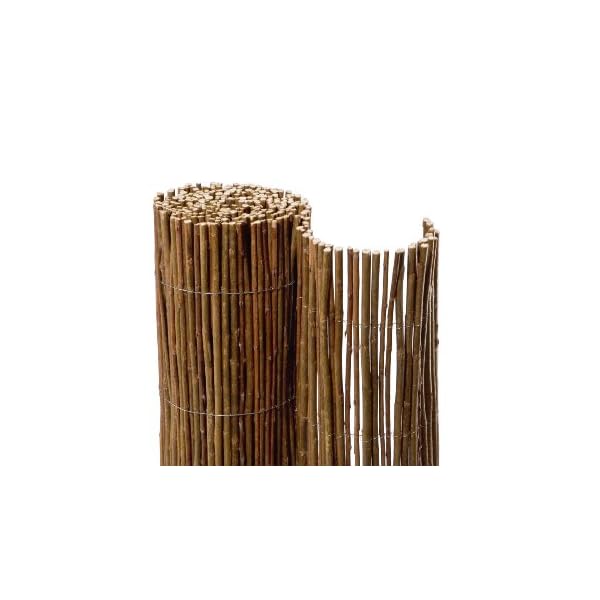 NOOR Weidematte Deluxe 0,90 x 3,00m I Natürliche Weidesichtschutzmatte mit verwobenem, verzinktem Draht für hohe…