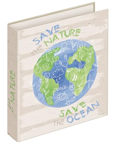 VELOFLEX 1151612 - Ringbuch Nature, DIN A5, mit 2-Ring-Mechanik, aus recyclebarem Karton, Schulordner, Ringordner, 1 Stück