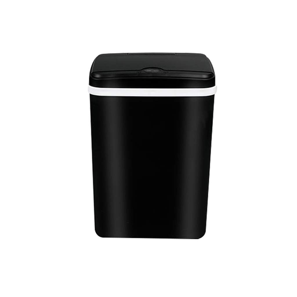15L Smart Trash Can Household Charging Light Energy Trash Can Automatic Induction Dustbin with Lid Kitchen Bathroom Dustbin(D)
