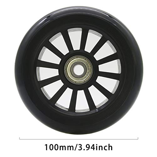 Z-First 100Mm Scooter Wheels - 100Mm Pro Kick Scooter Wheels Replacement Pair-Plastic Core 100Mm Scooter Wheels For Razor Fuzion Scooters (2) #TOP1
