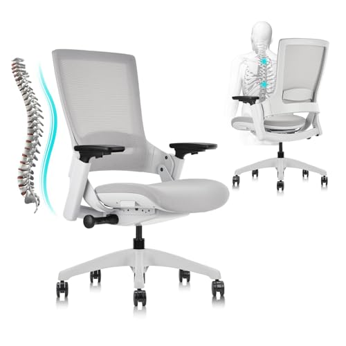 Image of CLATINA Office Chair Swivel Executive Chair, Adjustable Ergonomic Computer Chair with 3D Armrest and Lumbar Support, Mesh Backrest Task Chair for Home Office Conference Room Studio, 2 Pack