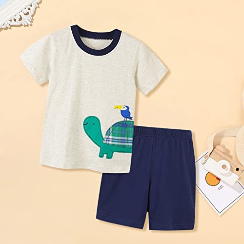 Conjunto de camisetas infantis para o primeiro aniversário para meninos de verão de algodão tricotad