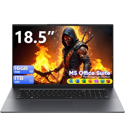 Image of 18.5 inch Laptop | 16GB RAM + 1TB SSD | 3.4GHz Core m3 | 48Wh Battery | 3xUSB | HDMI | RJ45 | Dual-Band Wi-Fi | BT 5.0 | Grey