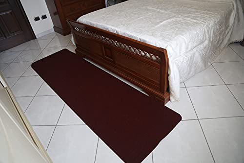 Alfombra multifunción de moqueta - Apta para cocina y baño - Antideslizante - Alta resistencia - Medidas 67 x 200 cm (rojo - burdeos) Cover