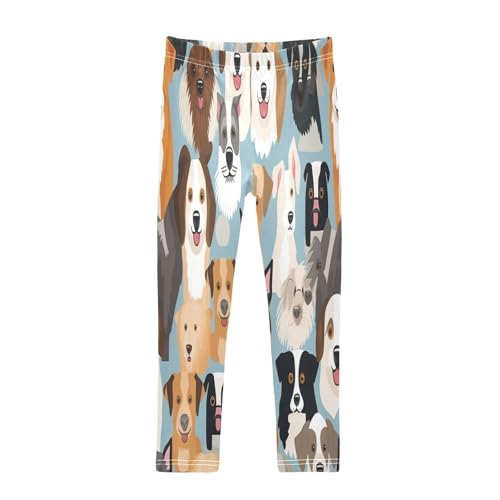 Toddler Girls Leggings Printed Yoga Pants Leggings Yellow Brown Dog for Kids