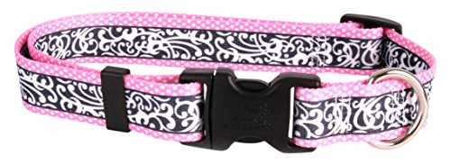 Image of Yellow Dog Design Chantilly Pink Dog Collar Fits Neck 14 to 20 inch, Medium 1 inch Wide
