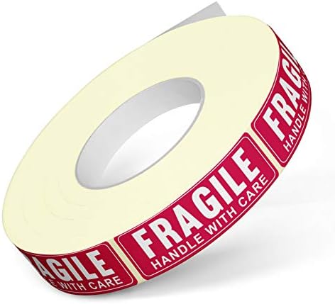 Performore Warning Fragile Stickers, 1 X 3 Fragile Handle with Care Stickers, Fragile Tape for Packing and Shipping, 1000 Labels Per Roll with Permanent Adhesive