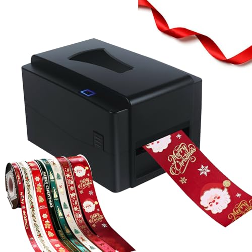 HCAUYNN Imprimante à Ruban satiné avec Support, imprimante Thermique numérique à Ruban 300 dpi, Compatible avec Plus de 50 Langues, Ruban décoratif à Faire soi-même
