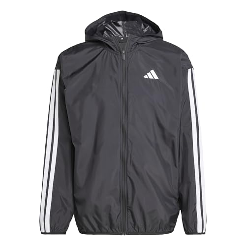 Chaqueta adidas Essential Three Stripes con tejido cortavientos ligero y capucha 1