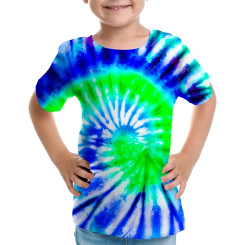 Image of Big Kids Tie Dye Shirt for Boys Girls Short Sleeve Hippie Tshirt Senior Tee