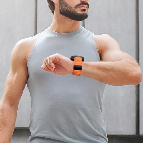 Samsung Galaxy Watch Ultra用磁気トレイルバンド 47mm メンズ/レディース、頑丈で通気性のあるソフトナイロンスポーツストラップ Samsung Watch Ultraバンド47mmに対応 男女兼用 交換用 Correa Reloj