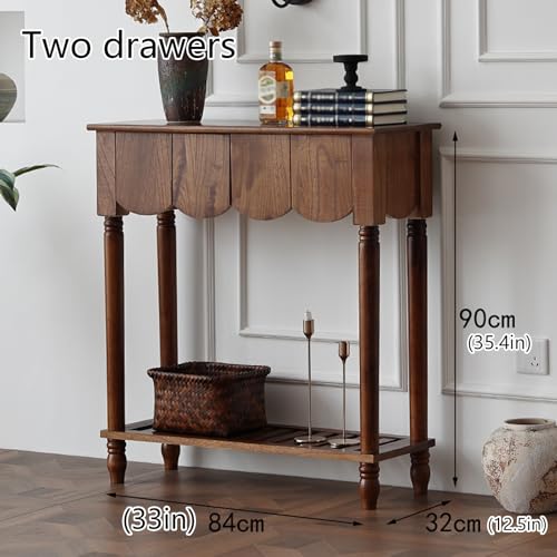 Mesa de sofá de madera con cajones para decorar un recibidor o pasillo moderno 2