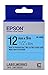 Epson LabelWorks Standard LK (Replaces LC) Tape Cartridge ~1/2" Black on Pearlized Blue (LK-4LBL) - For use with LabelWorks LW-300, LW-400, LW-600P and LW-700 label printers