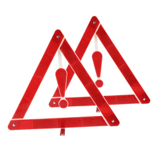 MOTHNUR Kit Sicurezza Stradale 2 Triangoli Di Emergenza Omologati Da 39cm Treppiedi Pieghevoli Per Auto, Segnale Di Avvertimento Resistente e Stabile Per Manutenzione Veicoli e Assistenza Stradale