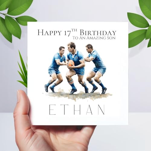 Personalised Rugby Birthday Card â€“ Custom Name & Age 