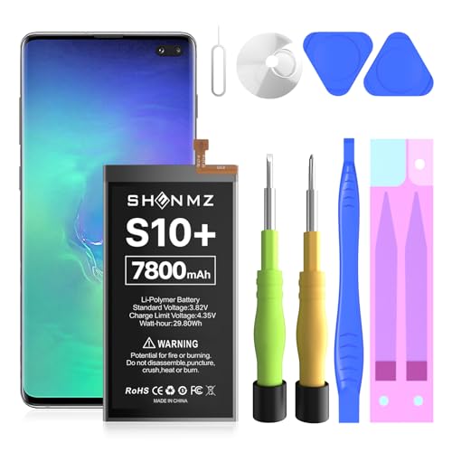 Battery for Samsung Galaxy S10+ S10 Plus,[7800mAh](2024 New Upgraded) SM-G9750 4100mAh EB-BG975ABU Li-Polymer Replacement Battery with Repair Tool Kit
