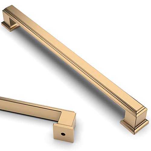 Asidrama 5 Pack 7.5 Inch(192mm) Champagne Bronze Kitchen Cabinet Handles,Brushed Brass Cabinet Pulls Kitchen Cabinet Hardware for Cupboard Gold Drawer Pulls