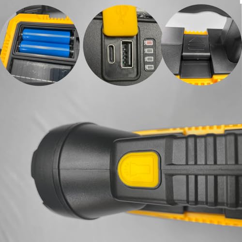 Lanterna de Mão com Carregador Solar E USB-C Multifuncional com Kit de Ferramentas 5W Alcance 300m P