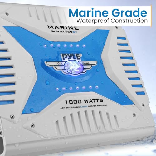 image for Pyle 2.1 Bluetooth Marine Amplifier Receiver - Waterproof 4 Channel Wi