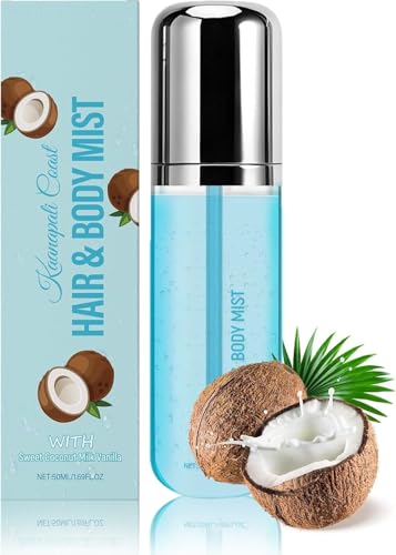 Toasted Vanilla Perfume, Vanilla Body Spray, Coconut/Vanillas Hair & Body Mist,Hair and Body Travel Fragrance Mist, Concentrate Long Lasting Hairs and Body Mist for Women Men (1pc)