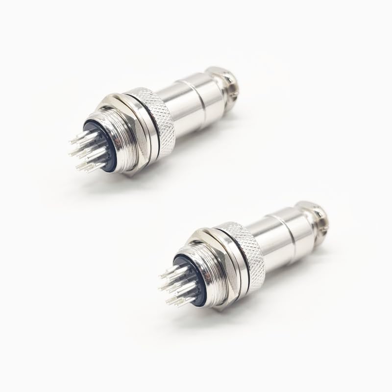 Conector aviación GX20 7 pines macho y hembra pack x2 miniatura 1