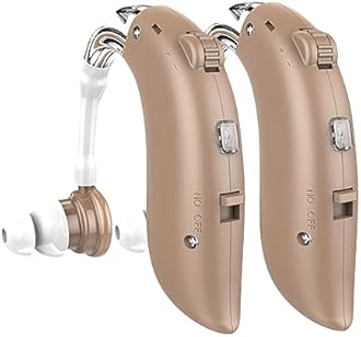 Rechargeable Hearing Aids for Seniors Type-C - Hearing Aids With Noise-Canceling - Each Hearing Aid 360° Rotating Hook Comfortable - hearing aids for severe hearing loss (Beige)