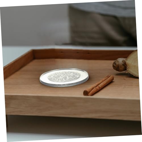 Dessous de Verre en Verre Finition Transparente Set Rond Style Simple de Table