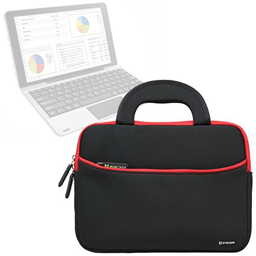 Evecase Tablet Ultra Portable Travel Carrying Neoprene Sleeve Case Bag with Handle & Accessory Pocket for RCA 10 Viking Pro - Black
