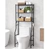 GloTika 3-Tier Over Toilet Storage Cabinet, No Drilling, 64″ H, Black