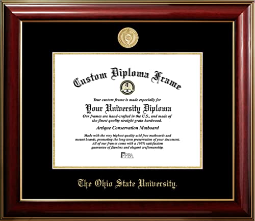 Campus Images Ohio State Buckeyes University 11w x 8.5h Classic Mahogany Gold Embossed Diploma Frame by Campus Images - Used condition - US$149.77