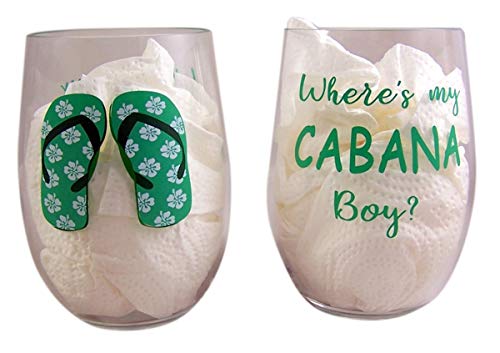 Where's My Cabana Boy Plastic Stemless Wine Glasses, Set Of 2, 20 Ounces #TOP1