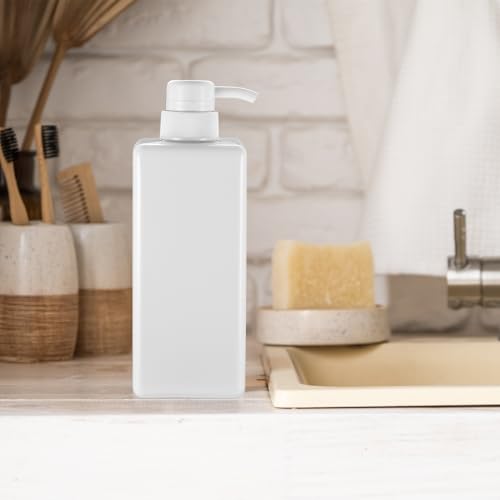 2 Stück 650 ml Seifenspender Flaschen, Shampoo Conditioner Duschgel Spender, Kunststoff Spülmittelspender Pumpspender Dusche, Spenderflasche für Lotion und Duschgel Flasche Küche Badezimmer, Weiß