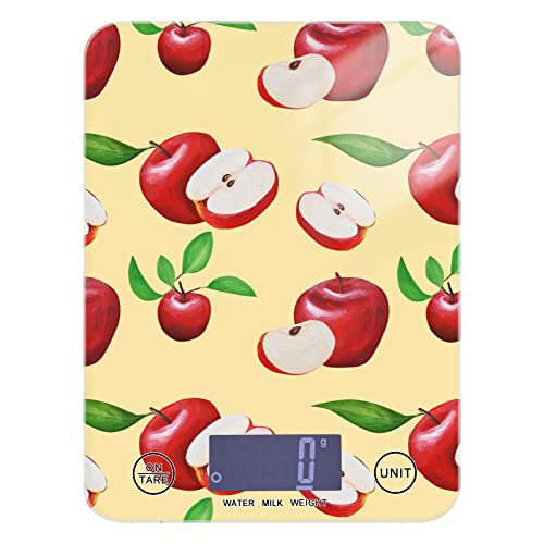 Food Kitchen Scale Digital Waterproof Highly Accurate Scale 11 LBs Baking, Cooking Red Apples Fruits