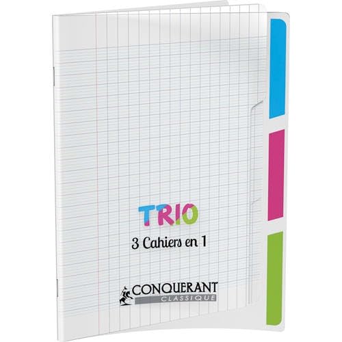Lotto di 10 quaderni classici Trio rilegati, 17 x 22, coperti. PP incolore, 96 p./48 fogli, 90 g/m², seyès