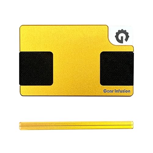 Ultra Slim Everyday Wallet and Card Holder - RFID card protection, scratch resistant, minimalist design, for Men and Women (Gold)