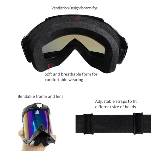 Image of Motocross Goggles - MX Goggles for ATV, Motorcycle, Dirtbike Riding | Anti Fog, UV400, Anti-Scratch, Dustproof, for Men & Women, 2-Pack