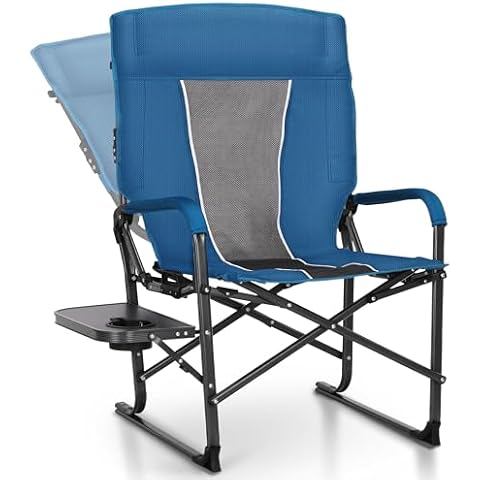 LET'S CAMP Oversized Reclining Director Chair 43.7" High Back with Side Table,Heavy Duty Camping Chair for Adults,Supports Up to 300lbs Cover