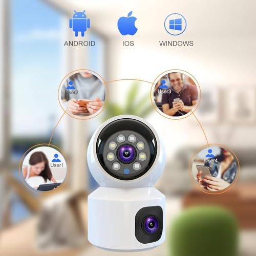 Image of Eyetech 5MP Indoor WiFi Smart CCTV Camera for Home | Full HD | Color Night Vision | Motion Detection | Two Way Audio | Wireless Home Security Camera with Mobile App V380 Pro (CV Dual Lens)