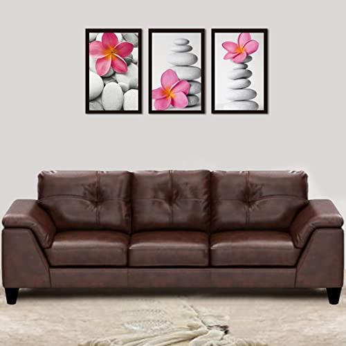 CASASTYLE - Elizalina 3 Seater Leatherette Sofa Set (Brown)