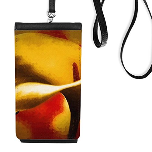 Cadeau original bourse en cuir suspendu avec peinture de fleur