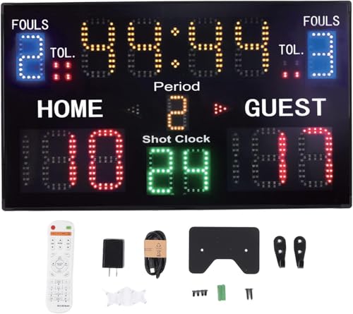Tableau de score électronique portable LED à 8 modes avec télécommande multisport