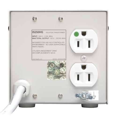 Tripp Lite Is250Hg Isolation Transformer 250W Medical Surge 120V 2 Outlet Taa Gsa #TOP1