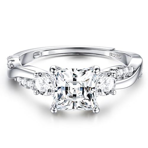 MILACOLATO Anillo Mujer Plata 925 Compromiso Ajustables Alianzas Boda Pareja Anillas
