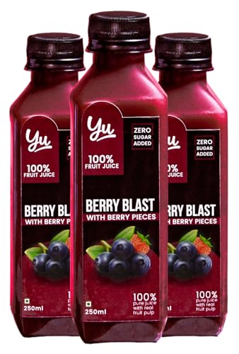 Yu Foodlabs 100% Fruit Juice - Berry Blast - With Blueberry Pieces - Pack of 3 - No Added Sugar Healthy Beverage - 100% Natural Ingredients - Zero Preservatives - 750 ml (3 x 250 ml) - Yu (B0D79S1FVP) Amazon Price History, Amazon Price Tracker