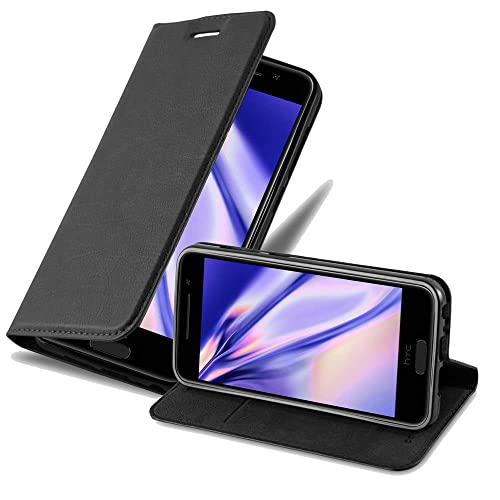 Cadorabo Book Case Compatible with HTC One A9 in Night Black - with Magnetic Closure, Stand Function and Card Slot - Wallet Etui Cover Pouch PU Leather Flip