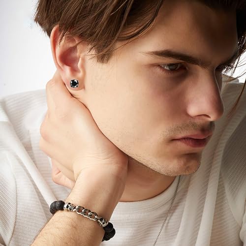 Image of NEWITIN 15 Pairs Magnetic Stud Earrings for Men Stainless Steel Magnetic Earrings Men Clip on Earrings Non Piercing Cross Earrings Unisex CZ Hoop Dangle Magnetic Earrings for Men Women